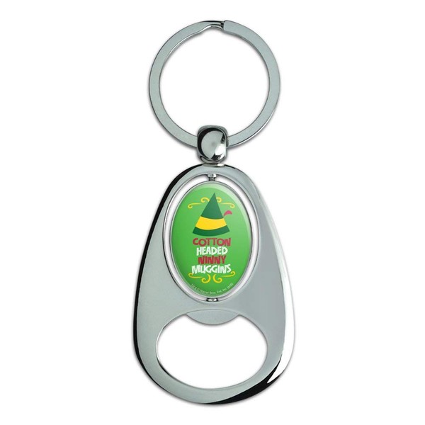 GRAPHICS & MORE Elf Cotton Headed Ninny Muggins Keychain Chrome