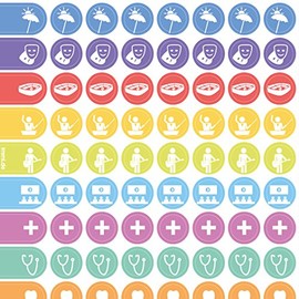 immi Weekly Planner Stickers 288 Pieces Organiser Stickers 9 mm Weekview (Appointments and Leisure)