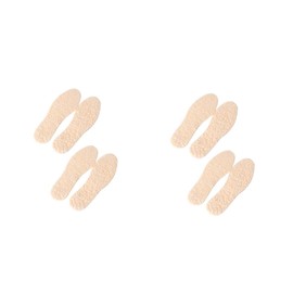 FRCOLOR 4pairs Boys and Girls Warm Insoles Breathable Cuttable Imitation Wool Shoe Inserts for Beige for Comfort and Foot