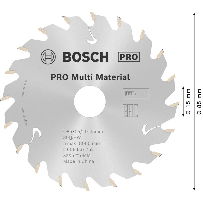 Bosch Disco Corte 30 Dientes 3 1/2In Sierra Circular Metal