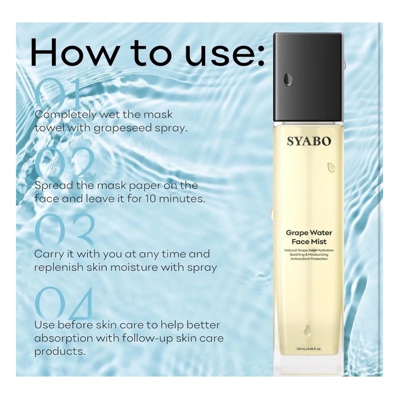 Syabo Grape Water Face Mist Moisturizing Spray With Natural Grape