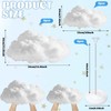 6 Set Artificial 3D Cloud LED Light Decor Baby Shower