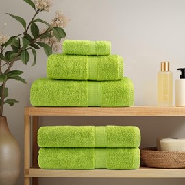 vidaXL - Washcloths 10 pcs Apple Green 30x30 cm - 600 gsm - 100% Cotton - Face/Hand/Gym Towels - Machine Washable with Hanging Loop