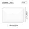 Pack of 12 A4 Transparent Press Stud Briefcase Document Wallets