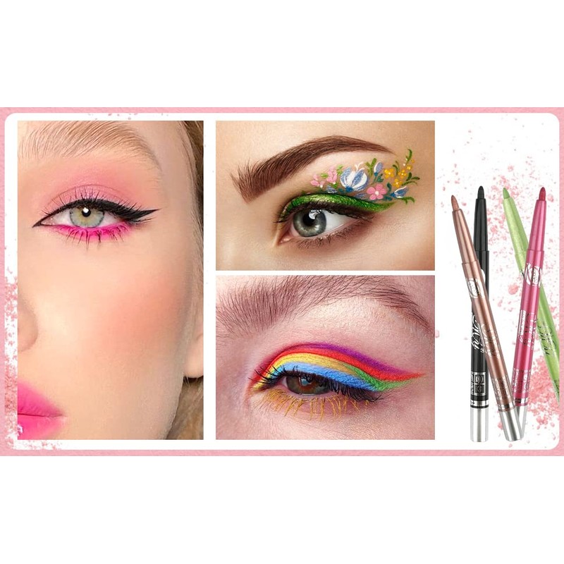 Chargenyang 12 PCS Colorful Eyebrow Pencil Eyeliner Eyebrow Lip Liner