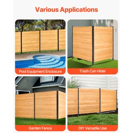 Does Not Apply Wooden Privacy Fence 2 Panels Solid Outdoor Air Conditioner Fence 38" W x 42" L