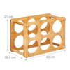 Relaxdays Bamboo Wine Rack, 6 Bottles, Wine Stand for Kitchen,