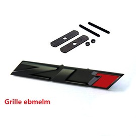 1x Grille Zl1 Emblem Badge Letter Zl1 Grill Compatible with Zl1 1LE Ss Rs Matte Black Red
