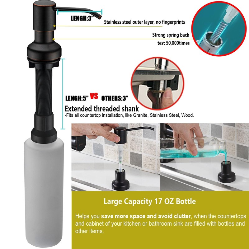 Soap Dispenser for Kitchen Sink, Kitchen Hand Soap Dispenser Pump