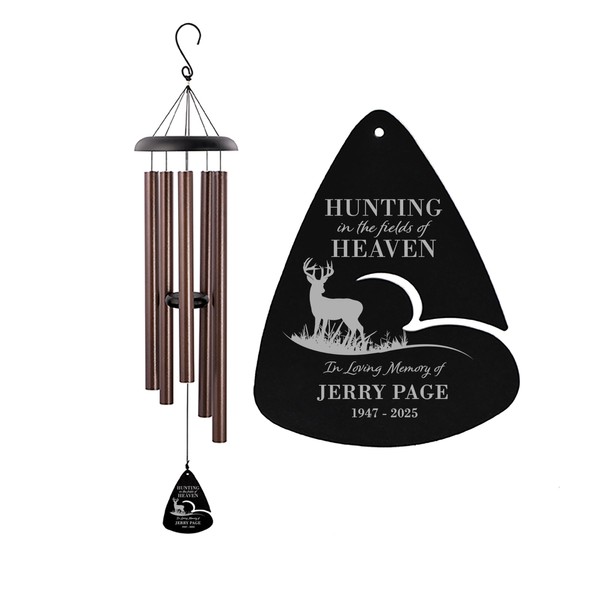 28 Collective Personalized Memorial Wind Chime, Hunting in Heaven Deer