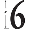 Prime-Line MP4116 4 In. House Number 6, Diecast, Black Finish