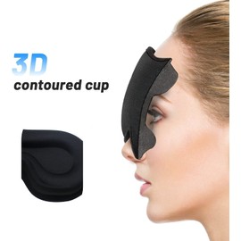 Sleep Eye Mask for Women Men 3d, No Pressure Eye Mask for Eyelash Extension, Blackout Sleep Mask with Adjustable Strap, Breathable & Soft Eye Covers for Sleeping,Travel, Yoga, Airplane,Black