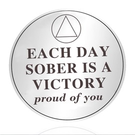 Sobriety Coin Sobriety Chips AA Chip AA Coins ONE Day at A TIME Sober Token Recovery Medallion NA Chips NA Coins Laser Engraved Design with Pu Keychain (1 Week)