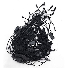 LGEGE Black Hang Tag String Snap Lock Fastener Hook Loop Ties Double Latch 300 Pcs