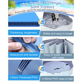 Dog Pool for Large Dogs,Foldable Plastic Pool for Dogs Slip-Resistant (XL - 87'' x 16'')