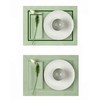 D'Moksha Homes Sage Green Linen Placemats with Forest Green Trim,