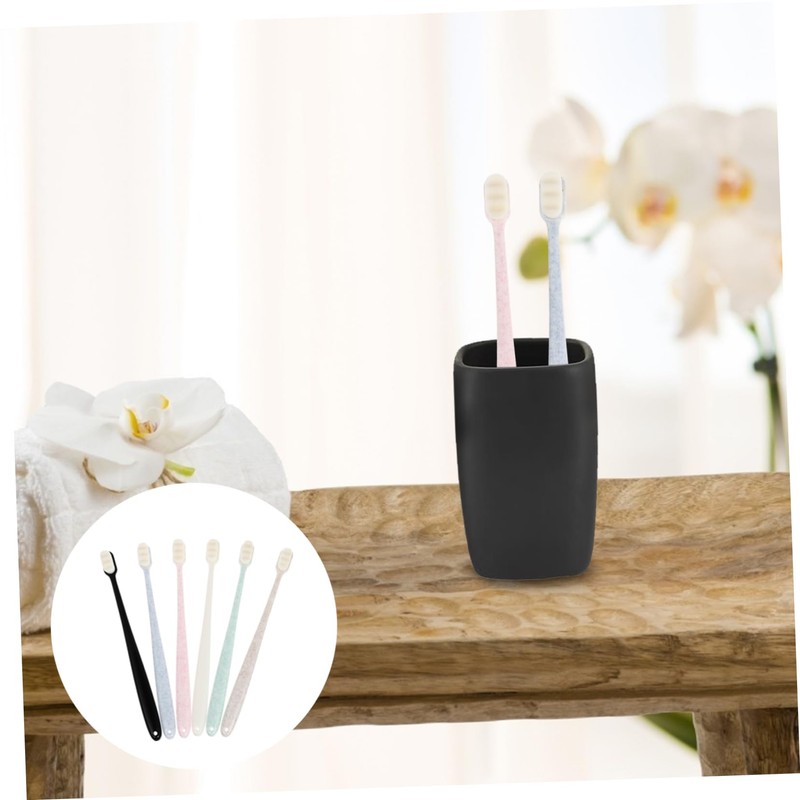 BIUDECO 6Pcs Soft Bristle Toothbrushes for Adults Dual Purpose Oral