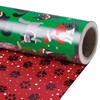 RUSPEPA Reversible Christmas Cat Wrapping Paper Roll, Mini Roll, Santa