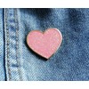 Pinsanity Pink Glitter Heart Enamel Lapel Pin