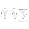 Gedotec Marion Double Coat Hook Square Matt Chrome Coat Hook