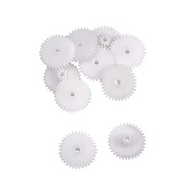 Bettomshin Plastic Gear 34102B 0.5 Modulus Pulley Belt Shaft Robot RC Motor Hand DIY Mechanical Parts Kit White 10pcs