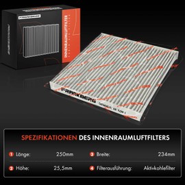Frankberg 2 x Cabin Air Filter Pollen Filter Activated Carbon Compatible with Ducato Bus 250 2.0L-3.0L 2006-2024 Jumper Bus 2.0L-3.0L 2006-2024 Boxer Bus 2.0L-3.0L 2006-2024 Replace# 71776016