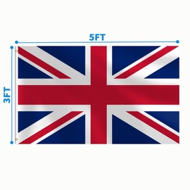 British Flag 3x5 FT Heavy Duty Union Jack UK Flag Double Stitched Vivid Color Fade Proof Outdoor Decor With Brass Grommets(UK)