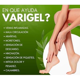 Sin Dolor Gel para Piernas Cansadas y Varices - Varigel 225 gr - Mala circulacin y Araitas - Con Castao de Indias y Hammamelis                        