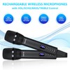 ZERFUN 4 Rechargeable Wireless Microphones, Pro Handheld Cordless Mics System