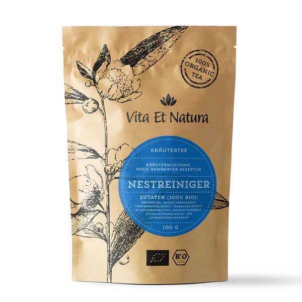 Vita Et Natura® Organic Nest Cleaner Tea - 100 g Loose Herbal Tea Blend According to Proven Formula for the Entire Cycle - 100% Organic and Natural - PMS Tea