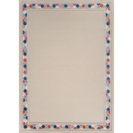 Beverly Rug Outdoor Rug 8x10 Modern Bordered Area Rugs for Indoor and Outdoor Patio Easy to Clean Non Shedding Living Room Porch Garden Washable Outside Carpet (8 x 10 Beige)