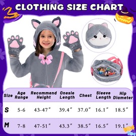 Gifts2U Cat Costume Children Girls Animal Costume Children's Costume Cat Child Fancy Dress Costume Cat Plush Costume (M)