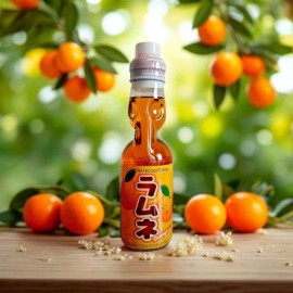 Hatakosen Japanese Orange Ramune Marble Soda - 6.6 fl oz (200ml)