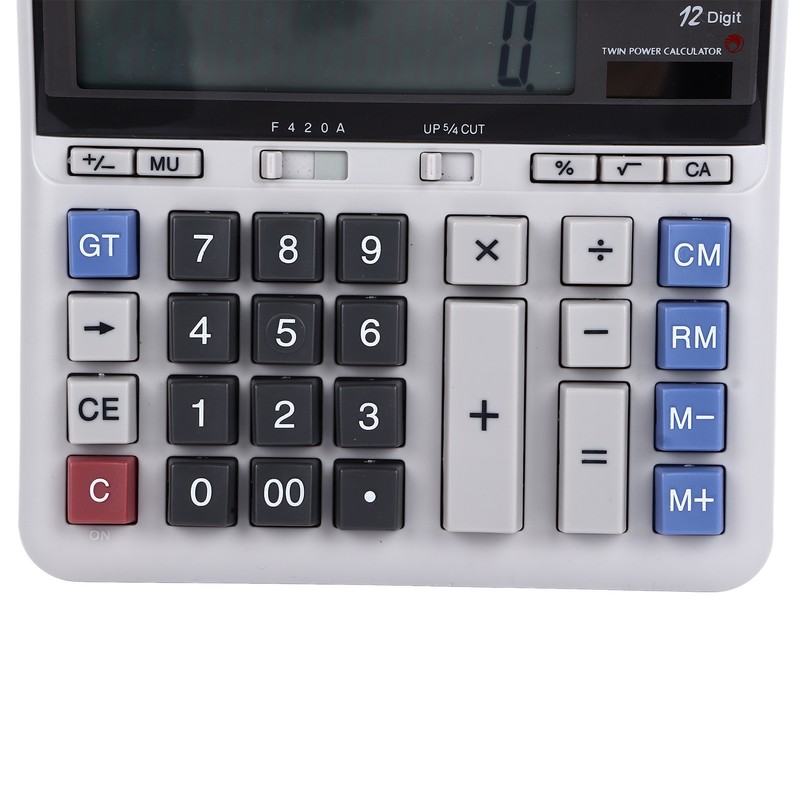 Solar Calculator 12 Digit Large Keys Clear Display Office Calculator