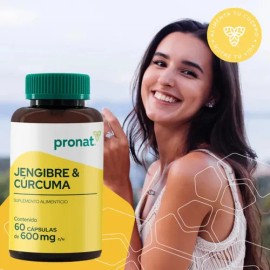 Kit 2 Piezas Suplemento Jengibre & Cúrcuma (60 Caps) Pronat Sin Sabor