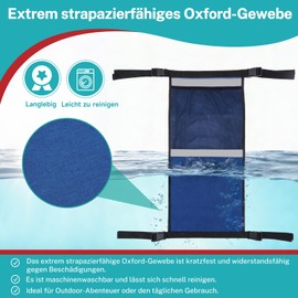 Oxygen Tank Holder for Wheelchiars, Oxygen Cylinder Bag with Adjustable Straps and Mesh Storage Pockets Fits D & E Cylinder, Fit for Walker, Rollator, Scooter (Blue)