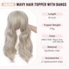 Hairro Hair Toppers Wavy with Bangs for Women Adding Hair