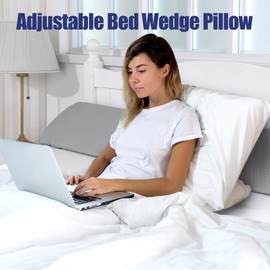 HOMBYS Wedge Pillow Headboard for Bed Gap,Foldable Bed Wedge Gap Filler King Size,Matterss Gap Filler,Multi Functional Bed Crack Pillow, Large King 76"x10.6"x6" or Gap Between (0-10")