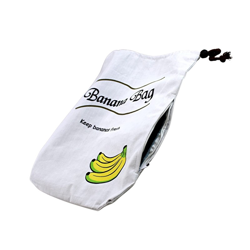 Banana Storage Drawstring Bag With Side Zipper Keeps Them Fresher