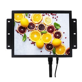 VSDISPLAY 12.1" 12.1 Inch 800x600 700nit TFT Industrial Monitor VS121ZJ01 with HD-MI DVI VGA Port, Built-in Dual Speakers,Metal Shell with Bracket