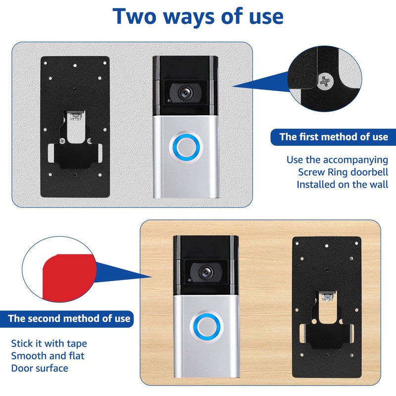 Video Doorbell Door Mount Sturdy Doorbell Bracket Good Stability Bracket