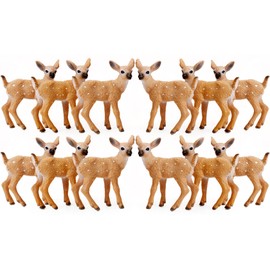 RESTCLOUD - Juego de 12 cifras de ciervos para tartas, cifras de ciervos, pequeños animales del bosque (12 unidades)