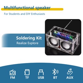 EIELEDIY Compatible Kit: Voice-Activated Level Indicator Dual Channel Speaker for Soldering Practice Project - Transparent