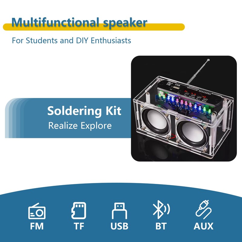 EIELEDIY Compatible Kit: Voice-Activated Level Indicator Dual Channel Speaker for