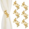 UFURMATE Gold Curtain Tiebacks, 6Pcs Metal Double Butterfly Drapery Holdbacks