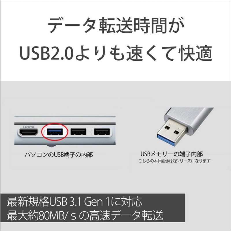 Sony USM128GTS USB 3.1, 128 GB, Silver, High Speed Type