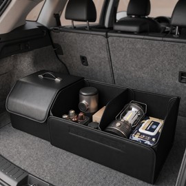 Collapsible Car Trunk Organizer for Vehicle Storage – PU Leather Multipurpose Design for Everyday Cargo Organization