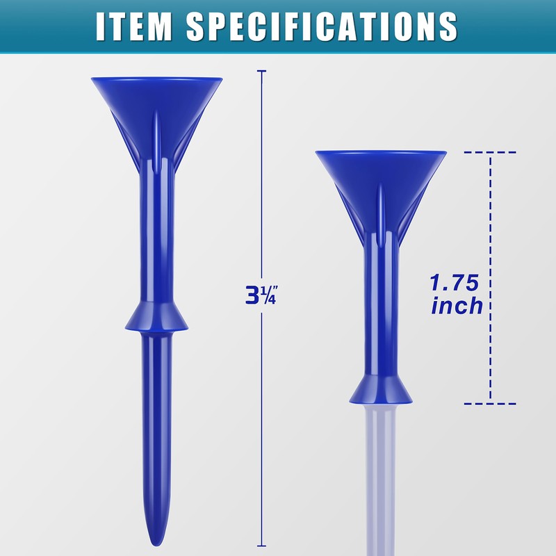CHAMPKEY 3-1/4" Premium Golf Tees - Excellent Durability and Stability