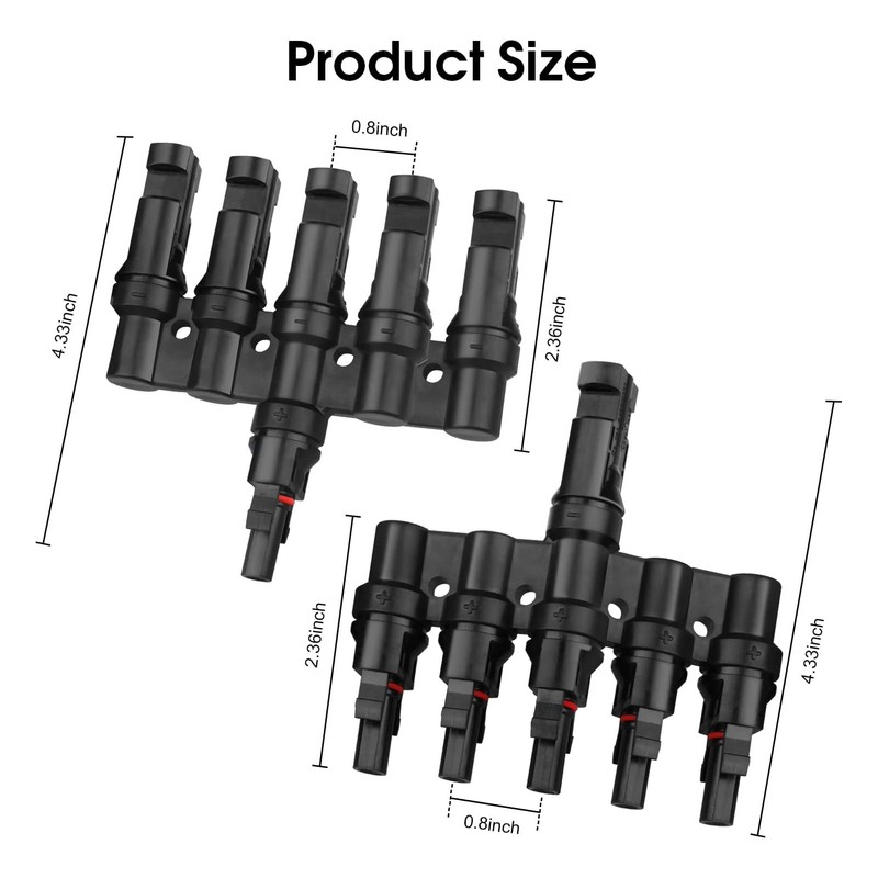 Solar T Branch Connector 1 to 5 PPO IP67 Waterproof