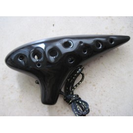 Utopia Glossy Black Ocarina Ceramic Soprano G - Easy to play Good for beginners
